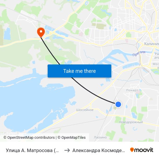 Улица А. Матросова (Из Центра) to Александра Космодемьянского map