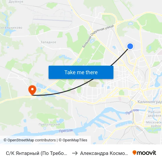 С/К Янтарный (По Требованию, В Центр) to Александра Космодемьянского map