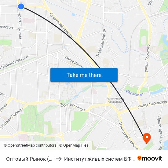 Оптовый Рынок (В Центр) to Институт живых систем БФУ им. Канта map