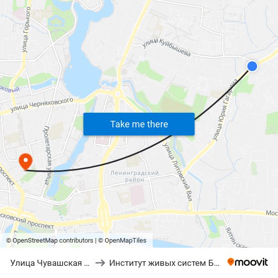 Улица Чувашская (В Центр) to Институт живых систем БФУ им. Канта map