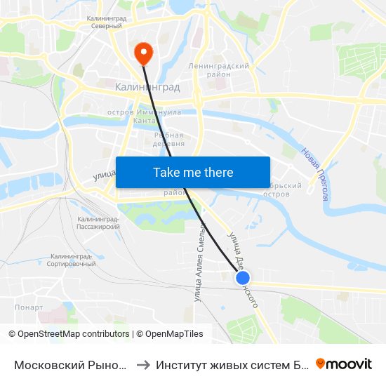 Московский Рынок (В Центр) to Институт живых систем БФУ им. Канта map