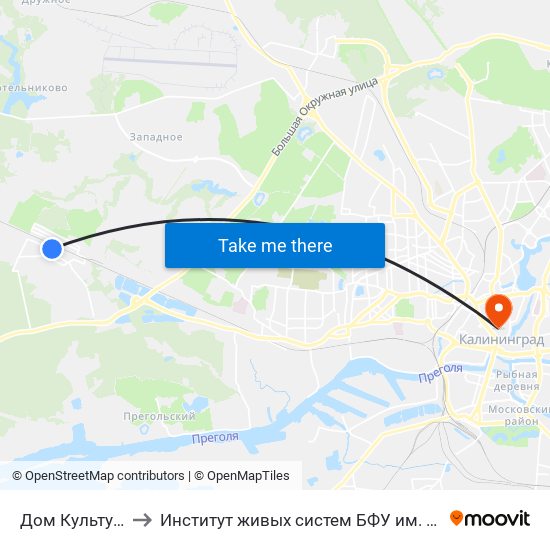 Дом Культуры to Институт живых систем БФУ им. Канта map