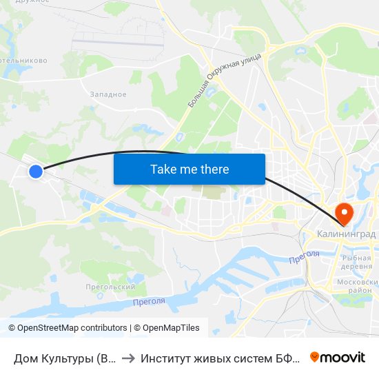 Дом Культуры (В Центр) to Институт живых систем БФУ им. Канта map