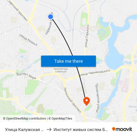 Улица Калужская (В Центр) to Институт живых систем БФУ им. Канта map