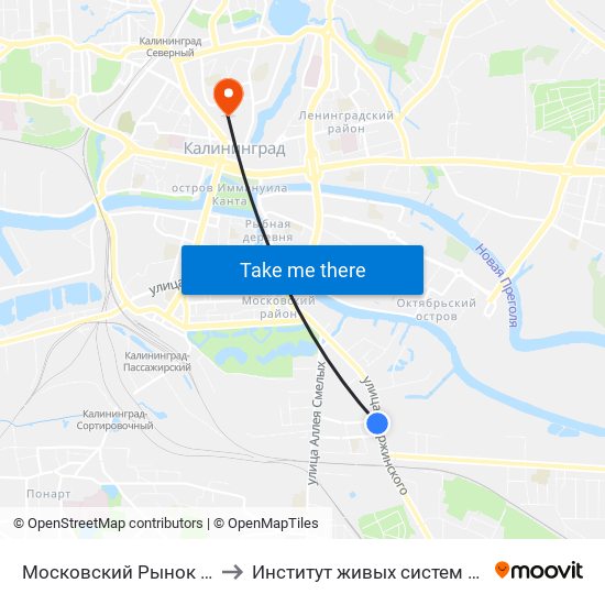 Московский Рынок (Из Центра) to Институт живых систем БФУ им. Канта map