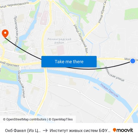Окб Факел (Из Центра) to Институт живых систем БФУ им. Канта map