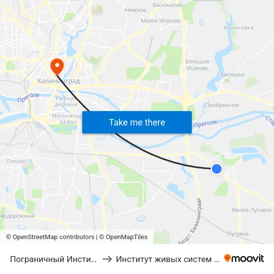 Пограничный Институт (В Центр) to Институт живых систем БФУ им. Канта map