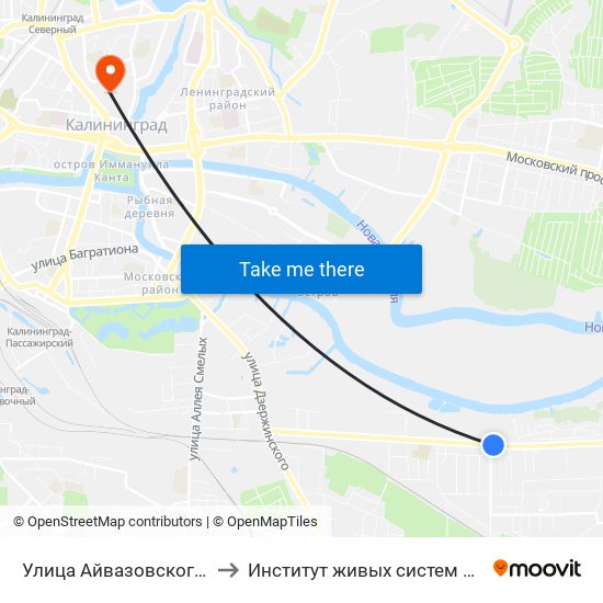 Улица Айвазовского (В Центр) to Институт живых систем БФУ им. Канта map