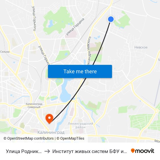 Улица Родниковая to Институт живых систем БФУ им. Канта map