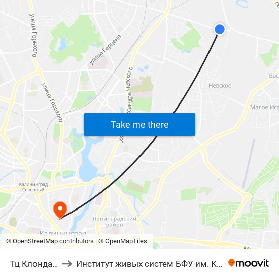 Тц Клондайк to Институт живых систем БФУ им. Канта map