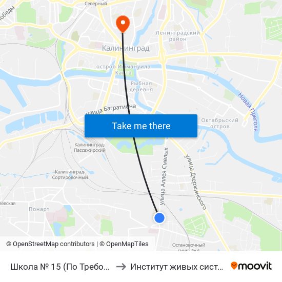 Школа № 15 (По Требованию, Из Центра) to Институт живых систем БФУ им. Канта map