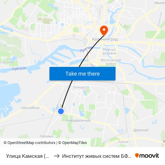 Улица Камская (В Центр) to Институт живых систем БФУ им. Канта map