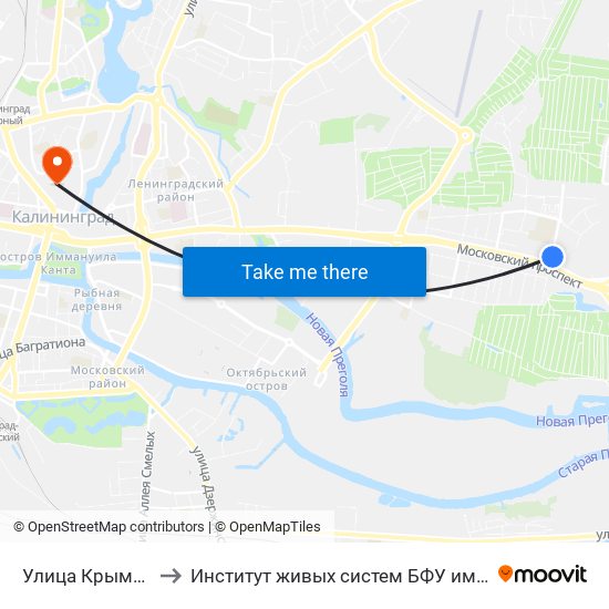 Улица Крымская to Институт живых систем БФУ им. Канта map