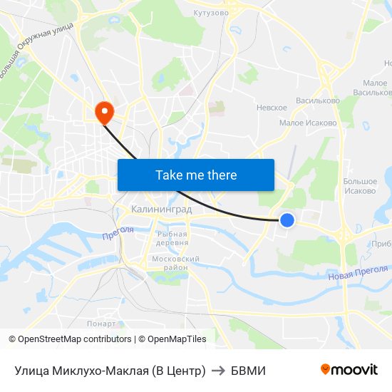 Улица Миклухо-Маклая (В Центр) to БВМИ map