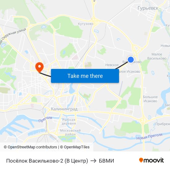 Посёлок Васильково-2 (В Центр) to БВМИ map