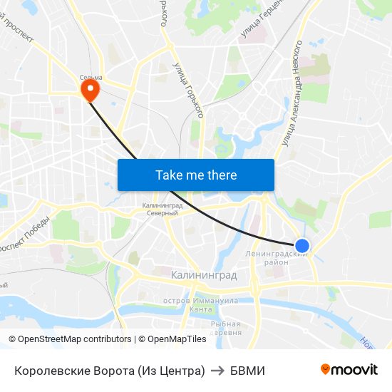 Королевские Ворота (Из Центра) to БВМИ map