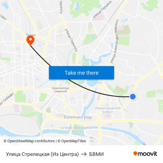 Улица Стрелецкая (Из Центра) to БВМИ map