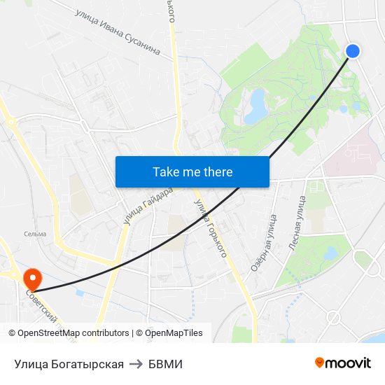 Улица Богатырская to БВМИ map
