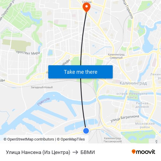 Улица Нансена (Из Центра) to БВМИ map