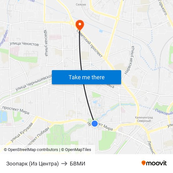 Зоопарк (Из Центра) to БВМИ map