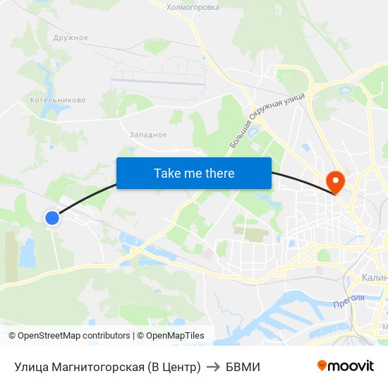 Улица Магнитогорская (В Центр) to БВМИ map
