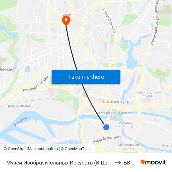 Музей Изобразительных Искусств (В Центр) to БВМИ map