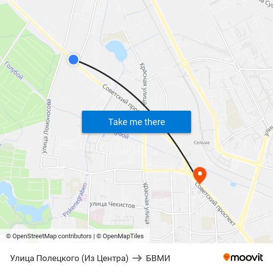 Улица Полецкого (Из Центра) to БВМИ map