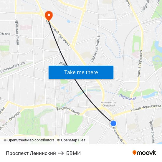 Проспект Ленинский to БВМИ map