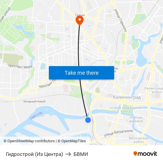 Гидрострой (Из Центра) to БВМИ map