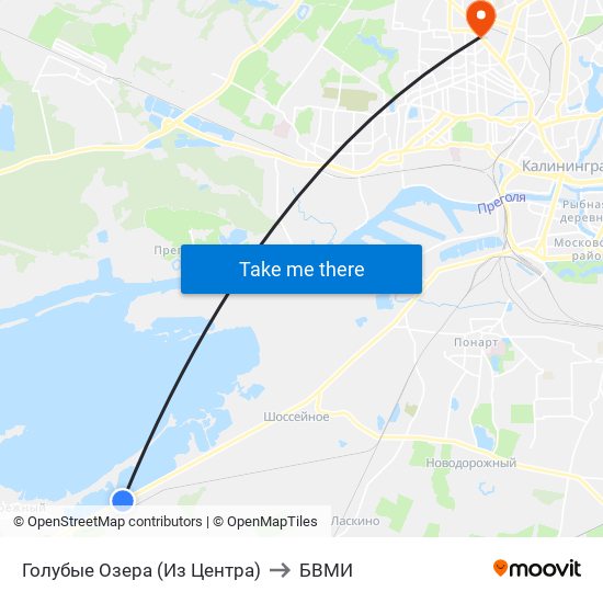 Голубые Озера (Из Центра) to БВМИ map