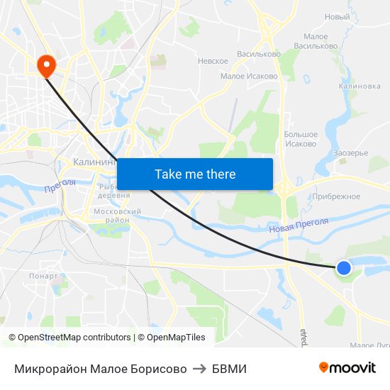 Микрорайон Малое Борисово to БВМИ map