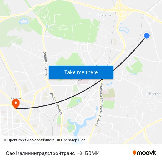 Оао Калининградстройтранс to БВМИ map