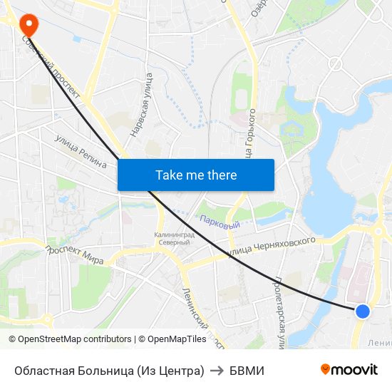 Областная Больница (Из Центра) to БВМИ map