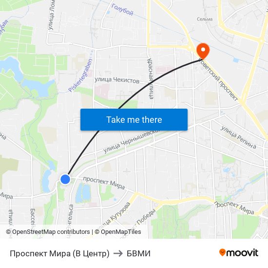 Проспект Мира (В Центр) to БВМИ map