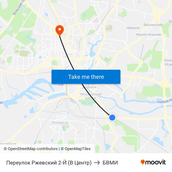Переулок Ржевский 2-Й (В Центр) to БВМИ map