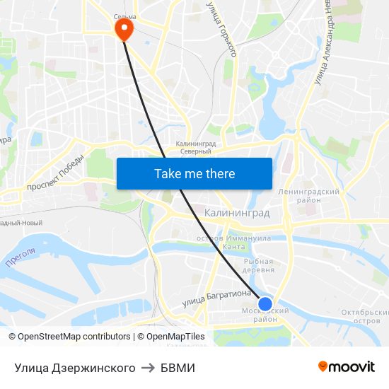 Улица Дзержинского to БВМИ map