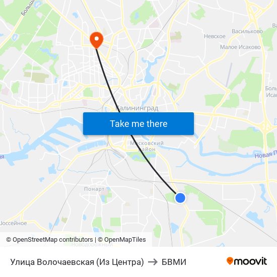 Улица Волочаевская (Из Центра) to БВМИ map