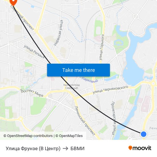 Улица Фрунзе (В Центр) to БВМИ map