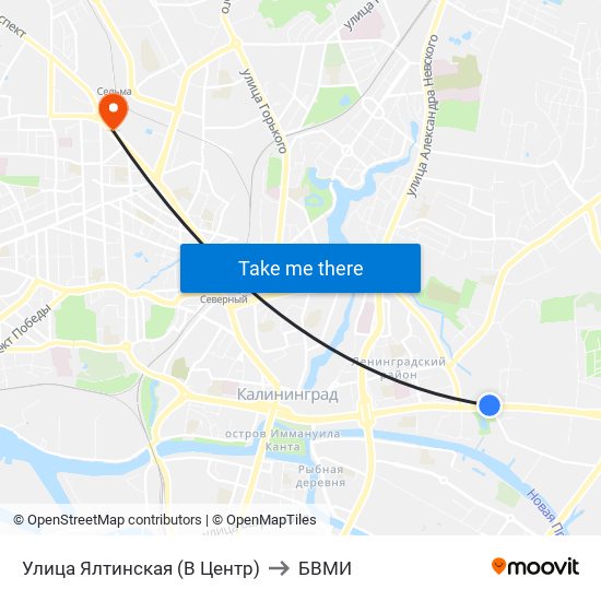 Улица Ялтинская (В Центр) to БВМИ map