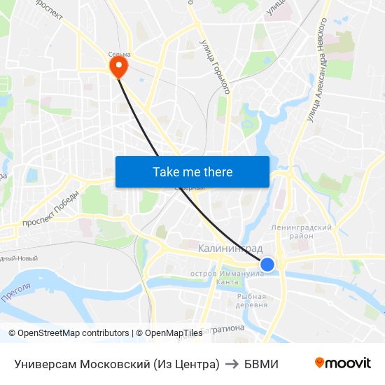 Универсам Московский (Из Центра) to БВМИ map