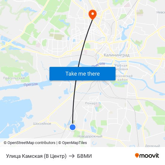 Улица Камская (В Центр) to БВМИ map