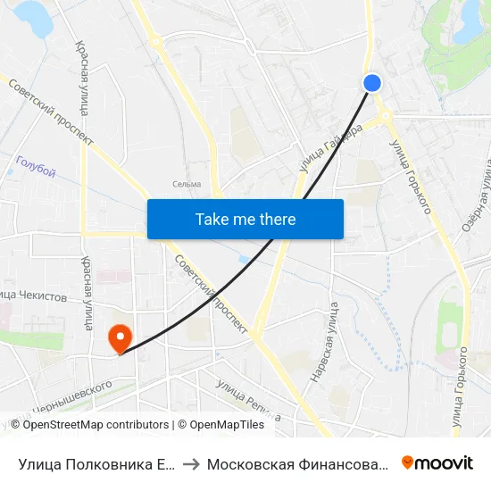 Улица Полковника Ефремова (Из Центра) to Московская Финансовая Юридическая Академия map
