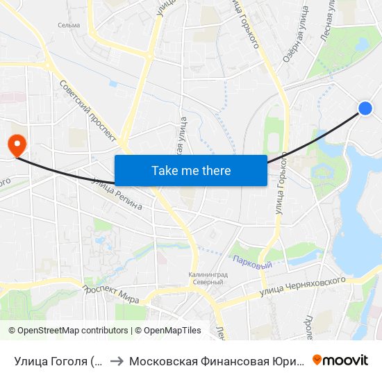 Улица Гоголя (Из Центра) to Московская Финансовая Юридическая Академия map