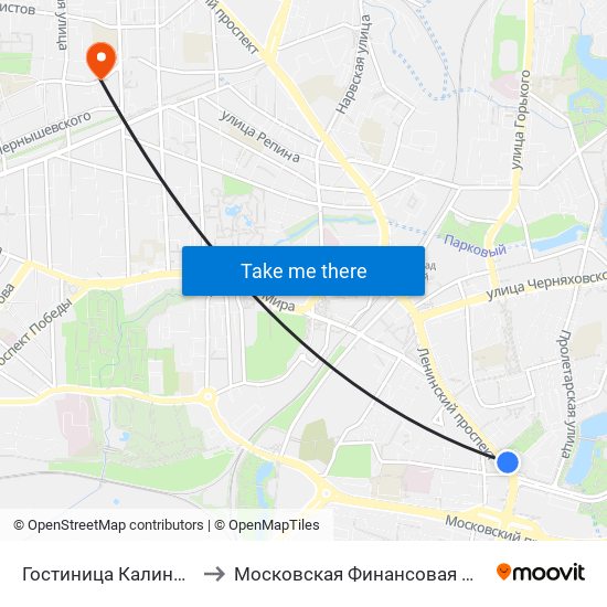 Гостиница Калининград (В Центр) to Московская Финансовая Юридическая Академия map