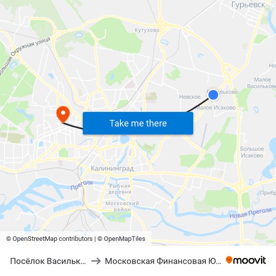 Посёлок Васильково-1 (В Центр) to Московская Финансовая Юридическая Академия map