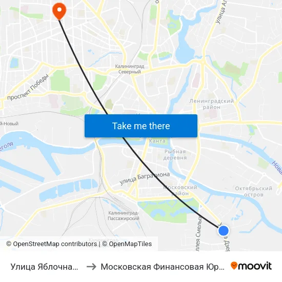Улица Яблочная (Из Центра) to Московская Финансовая Юридическая Академия map