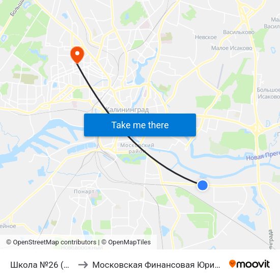Школа №26 (Из Центра) to Московская Финансовая Юридическая Академия map