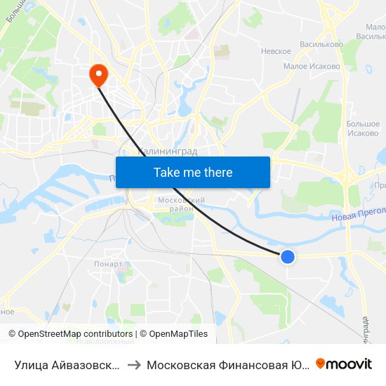 Улица Айвазовского (Из Центра) to Московская Финансовая Юридическая Академия map