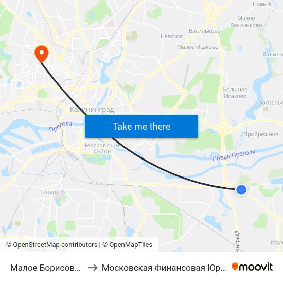 Малое Борисово (Из Центра) to Московская Финансовая Юридическая Академия map