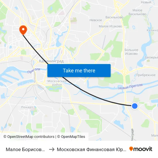 Малое Борисово (Из Центра) to Московская Финансовая Юридическая Академия map